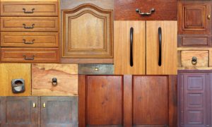 Cabinet doors in wood finishes
