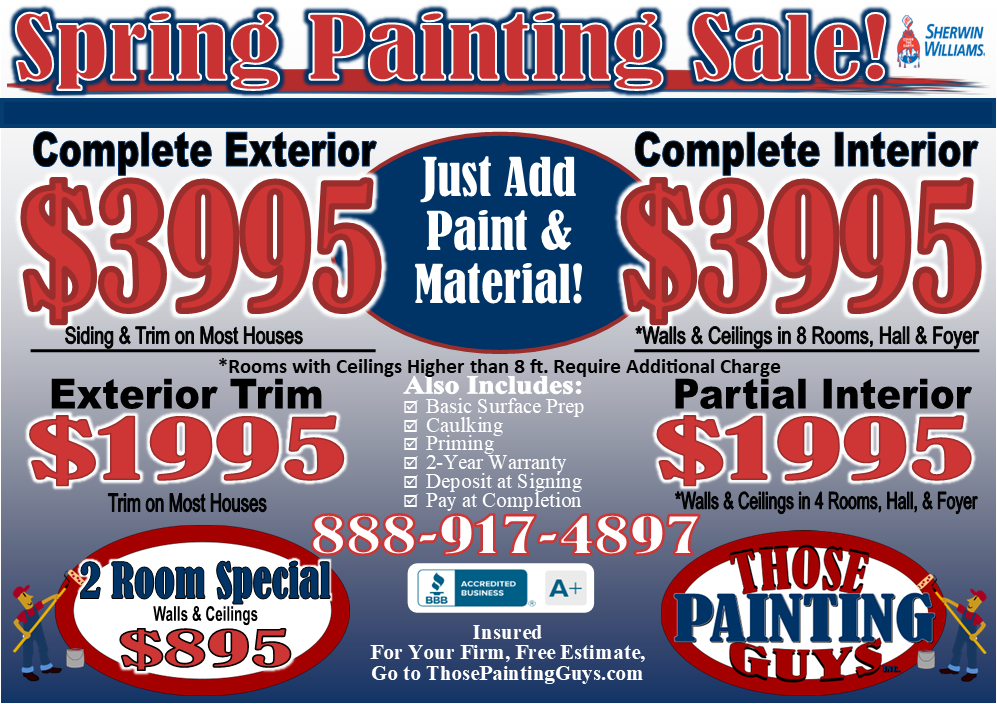 Special spring pricing for painting your home in the Chicago area